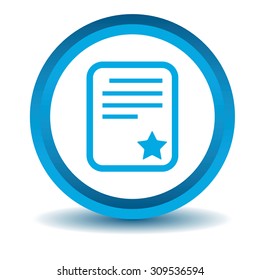 Best document icon, blue, 3D, isolated on white