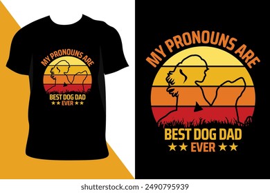 Best Dog Dad Ever Design Vector art Illustrator