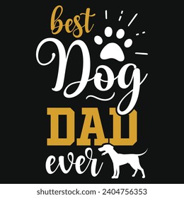 Mejor papá de perro jamás mejor diseño de camiseta de tipografía de perros