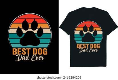 el mejor papá perro de la historia. Diseño de la camiseta del Día del Padre.
