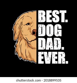 best dog dad ever golden retriever dog lover pet lunch bag art vector design illustration print poster
