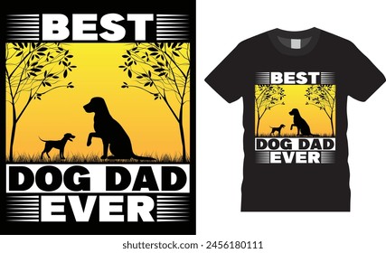 el mejor papá perro de la historia, diseño de camisetas con tipografía del día del padre feliz, Vector, Plantilla. Letras, ilustración, sobre fondo, diseño de camiseta.