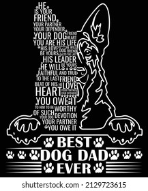 Best Dog Dad Ever T shirt Design, Father Day T shirt