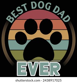 El mejor papá perro de la historia, plantilla de diseño de camiseta para el día del padre.