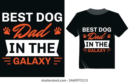 Mejor papá perro en el diseño de la camiseta de la galaxia, camiseta del día del padre 