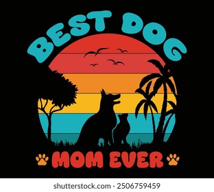 Best dog mom ever Retro Shirt, Dog Mom shirt, Dog Mom Quotes, Fur Mama Shirt, Dog Lover Gift, Mothers Day Gift, Cute Pet Owner Tee, Retro Pet Design, Animal Rescue Support, Cut File Cricut