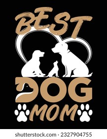 Best dog mom T-Shirt Design, Dog T-Shirt Design vector, Dog T Shirt Design, Dog Lover T-Shirt Design