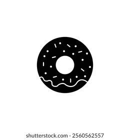 Best donut silhouette icon vector art illustration.