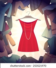The best dress. Vector illustration.