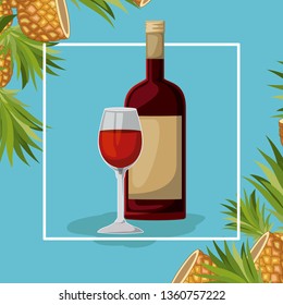 best drink bottle with cup over floral frame