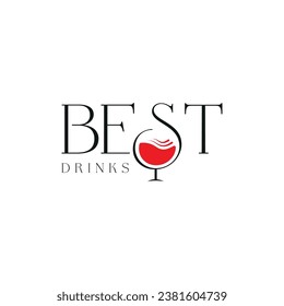 Tipografía de diseño del logotipo Best Drinks para servicios de comida y bebida