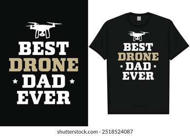 El mejor papá del drone nunca diseño de la camiseta de la tipografía del vuelo del drone