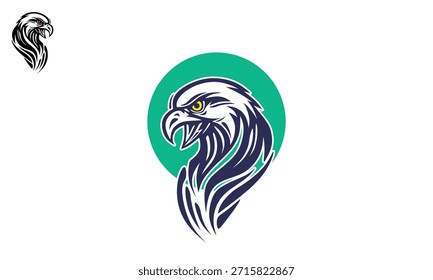 El mejor logotipo de la cabeza del águila, silueta de las grandes Ilustraciones vectoriales del halcón