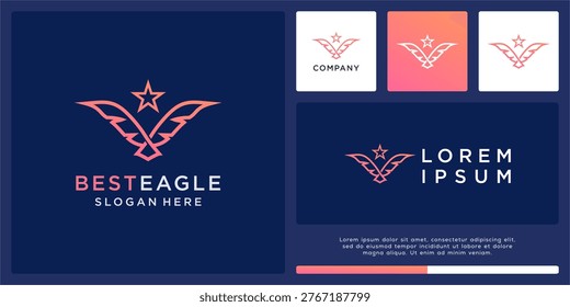 Best eagle logo design template with star