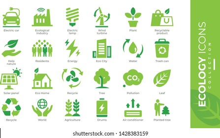 Best Ecology Icon Set Illustration