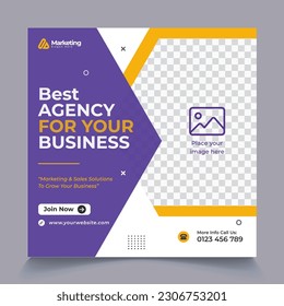 Best Editable Minimal Square Banner Template. Colorful With Suitable For Social Media design And Web Internet Ads. Vector Illustration With Premium Service.