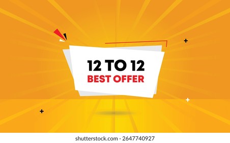 Best editable web banner vector art label badge design with white gray shapes sunshine abstract yellow orange background 4k perfect for 12 to 12 offers eye-catching unique style for maximum impact