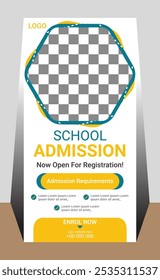 Best Education Roll Banner Design Royalty-Free Images, Download Modern Back to school admission roll up banner template Vector, school admission roll up banner design for school, college, university, 