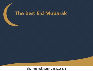 Die beste Eid Mubarak dunkelblaue und goldene Illustration, ramadan kareem Cartoon Vektorillustration Möchten Sie für islamisches Festival für Banner, Poster, Hintergrund, Flyer, Illustration, Broschüre und Verkauf Hintergrund.
