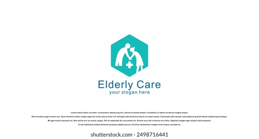 Best elderly care logo design with modern concept  premium vector