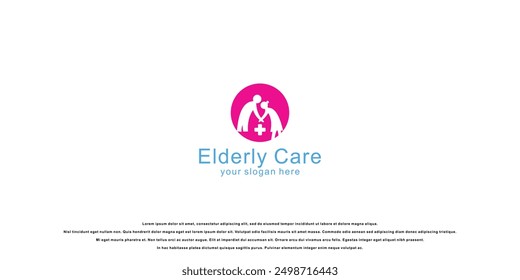 Best elderly care logo design with modern concept  premium vector