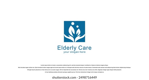 Best elderly care logo design with modern concept  premium vector