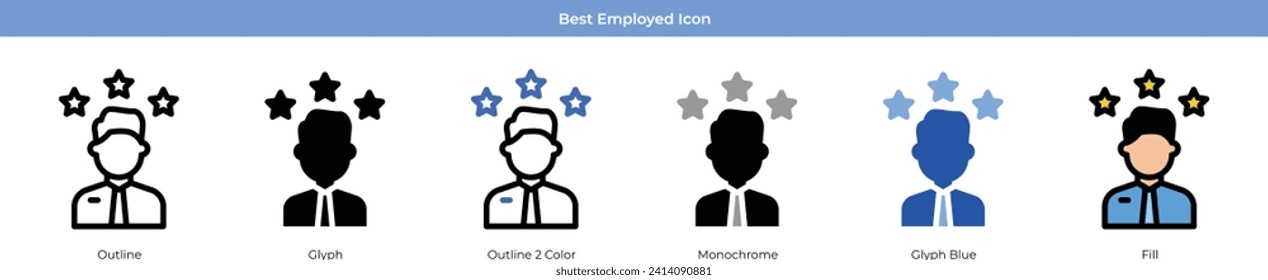 Best Employed Icon Set Vector Design