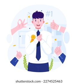 Best employee appreciation flat illustration