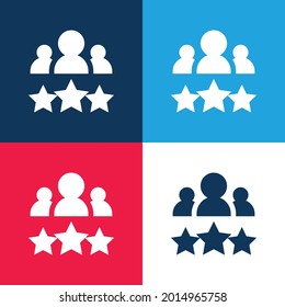 Best Employee blue and red four color minimal icon set