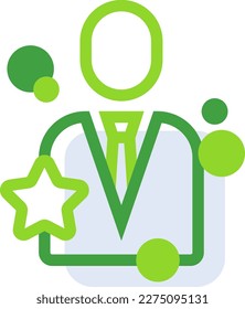 Best employee business people icon with green outline style. best, employee, business, success, symbol, people, concept. Vector Illustration