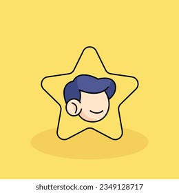 Best Employee Free vector cartoon icon illustration. customer experience icon concept isolated . flat cartoon style