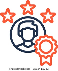 Best Employee Icon Color Line Vector Illustration
