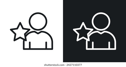 Best employee icon designed in a line style on white background.