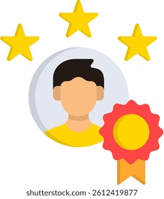 Best Employee Icon Flat Vector Illustration