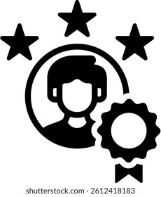 Best Employee Icon Glyph Vector Illustration