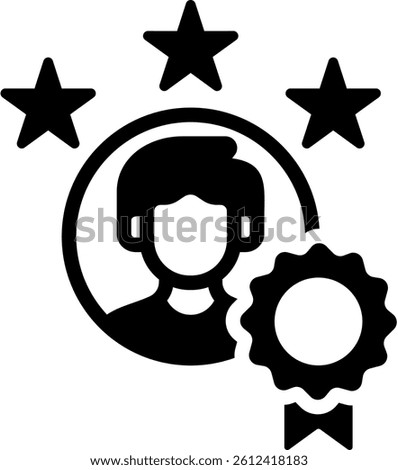 Best Employee Icon Glyph Vector Illustration