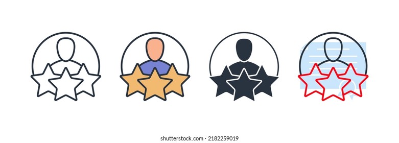 Best Employee Icon Logo Vector Illustration. Customer Experience Symbol Template For Graphic And Web Design Collection