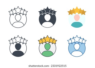 Best employee Icon symbol template for graphic and web design collection logo vector illustration