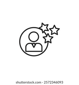 Best employee icon Vector flat thin line illustration