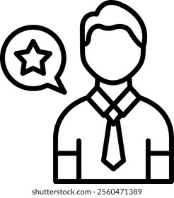 Best Employee Line Vector Icon Design