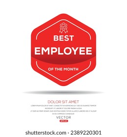 (Best Employee of the month) certificated badge, vector illustration.