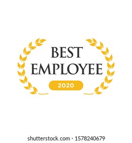 Best Employee Of The Month Inside A Laurel Wreath, Winner Logo Emblem