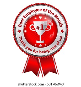 Best employee of the month. Thank you for being one of us! - award ribbon for companies