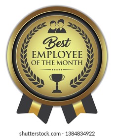 Best Employee Of The Month. Vector Badge.