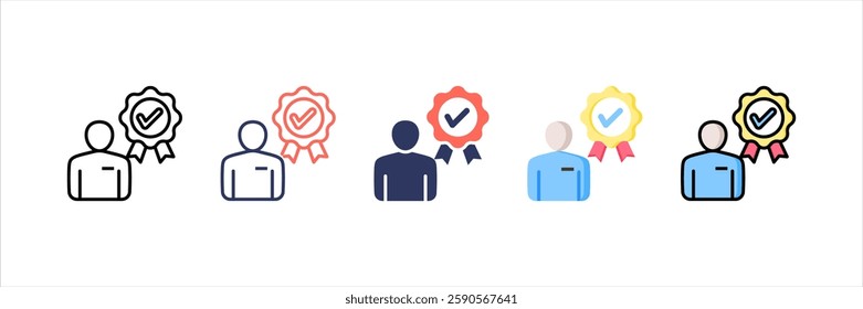Best Employee Multi Style Icon Set