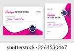 Best Employee of the Year Certificate Format Design. Best Yearly Employee, Business, Diploma Recognition Award Template. Corporate Employee Certificate. 