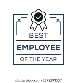 (Best employee of the year) certificated badge, vector illustration.