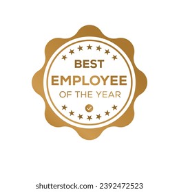 (Best employee of the year) certificated badge, vector illustration.