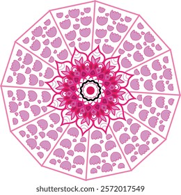 Best enigmatic ornate colorful floral beautiful pink mandala design vector