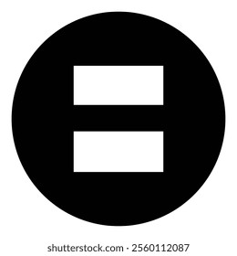 Best Equals Icon," a striking black and white artwork that embodies equality and balance. This minimalist piece features a bold, symmetrical equal sign in a high-contrast monochrome palette.